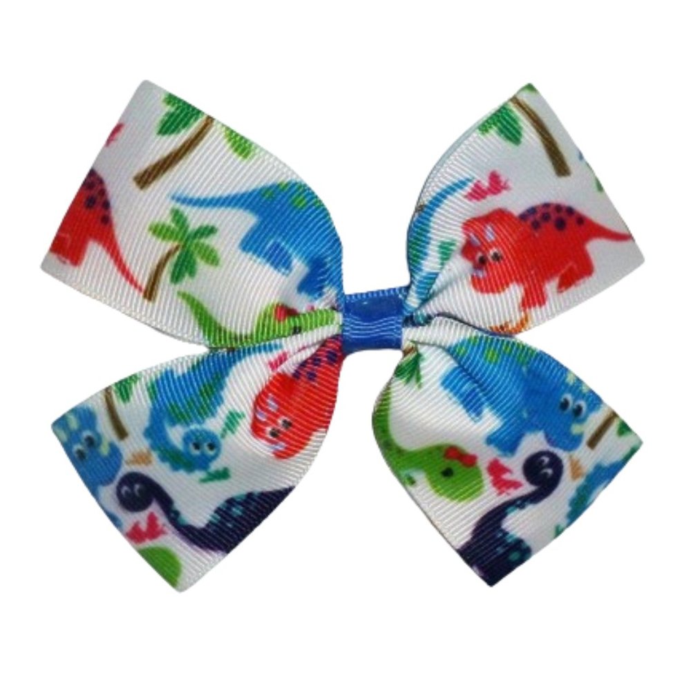 Dinosaur Girls Hair Bow Clip 4 Inches
